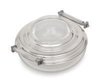 An Italian Silver and Cut Glass Caviar Dish