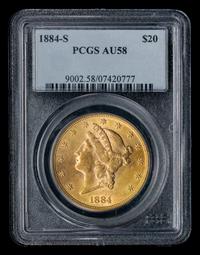 A United States 1884-S Liberty Head $20 Gold Coin