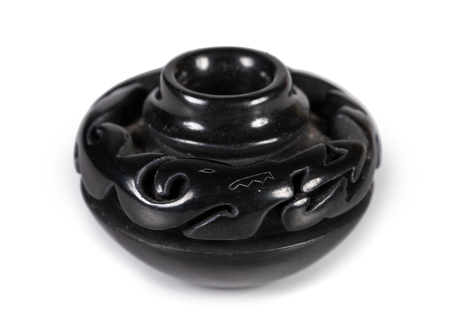 Miniature Carved Blackware Pottery