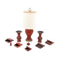 A Collection of Chinese Carved Red Lacquer Table Articles