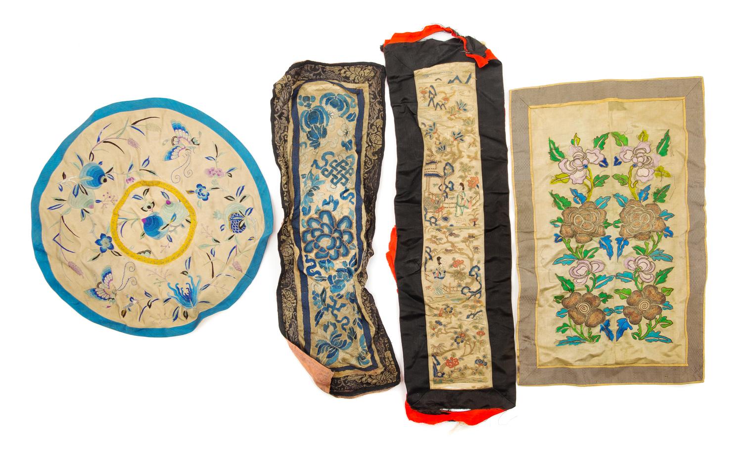A Group of Four Chinese Embroidered Textiles