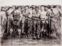 Kathe Kollwitz, (German, 1867-1945), Die Gefangenen (pl. 7 from Bauernkrieg), 1908