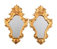 A Pair of Italian Gilt Composition Mirrors