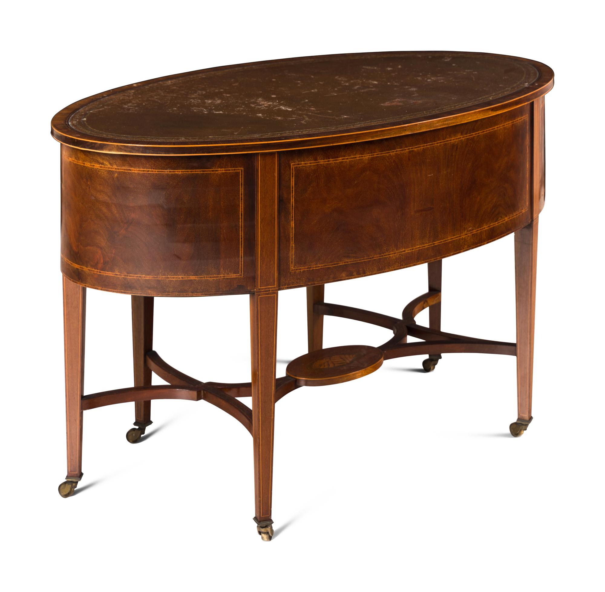 A Regency Mahogany and Satinwood Dressing Table