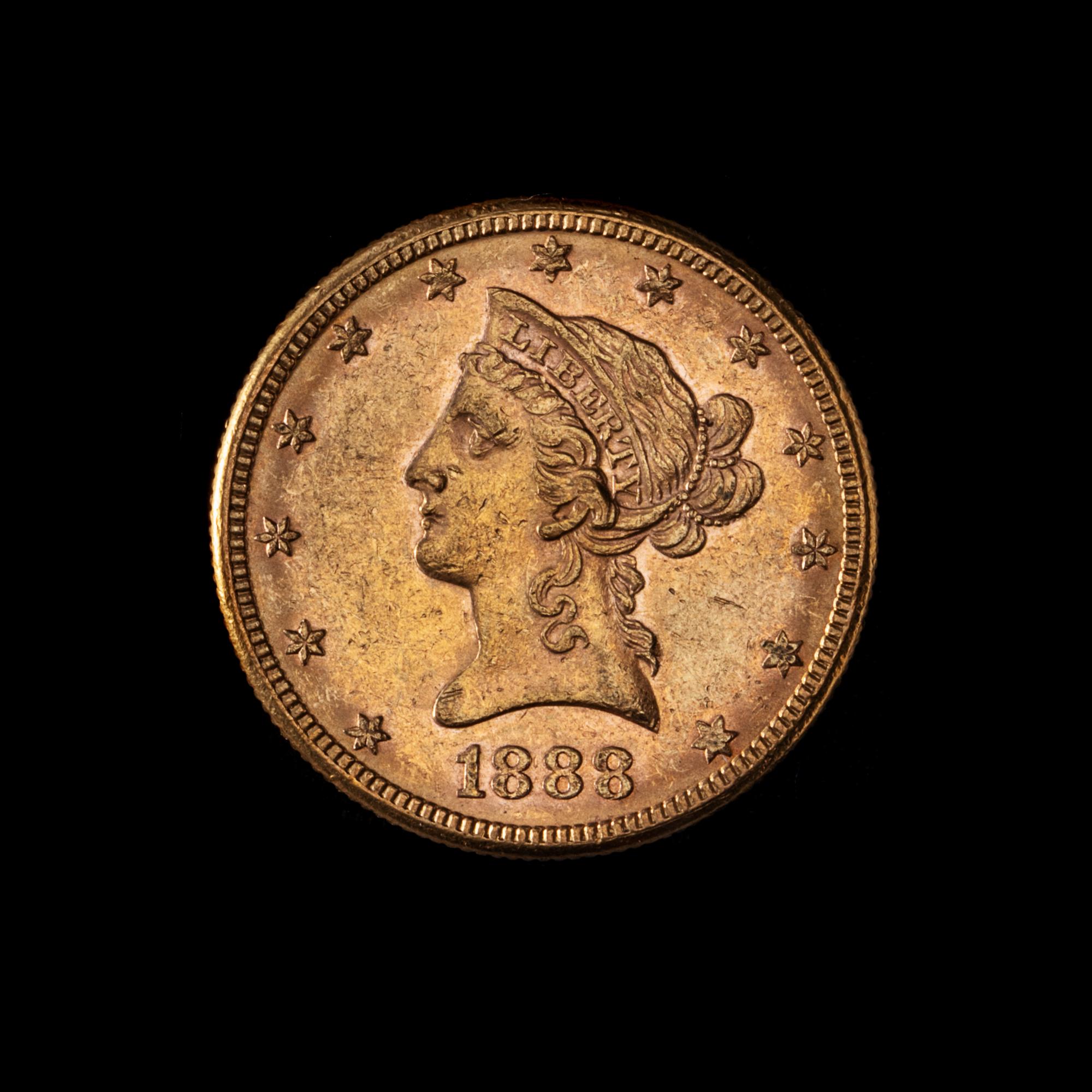A United States 1888-S Liberty Head $10 Gold Coin
