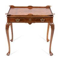 A Queen Anne Style Burlwood Side Table