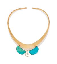 MODERNIST, YELLOW GOLD AND BLUE HARDSTONE COLLAR NECKLACE