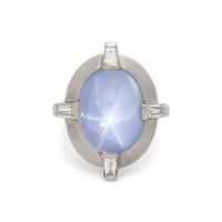 STAR SAPPHIRE AND DIAMOND RING
