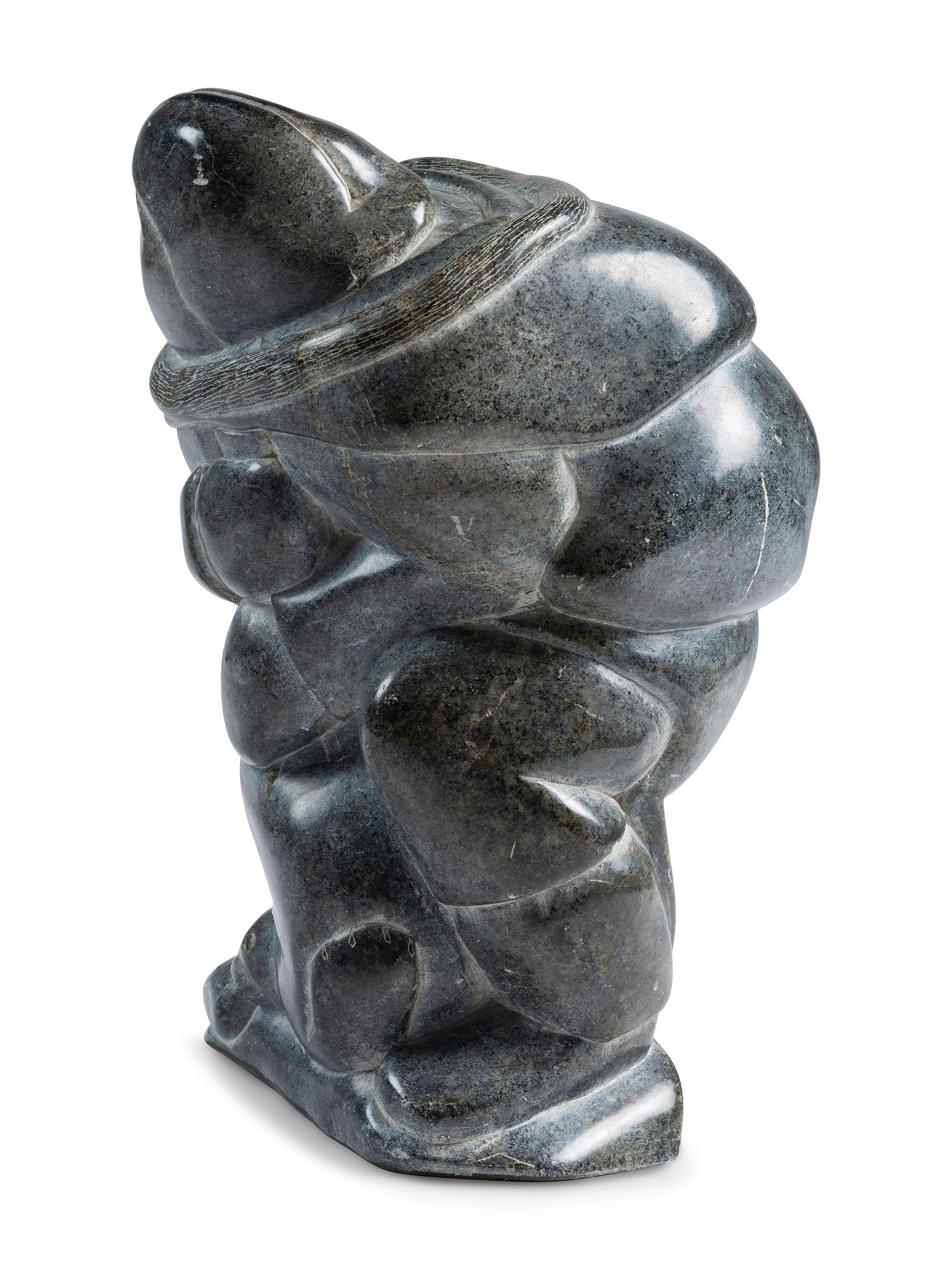 Inuit Soapstone Carving of Hunter and Seal