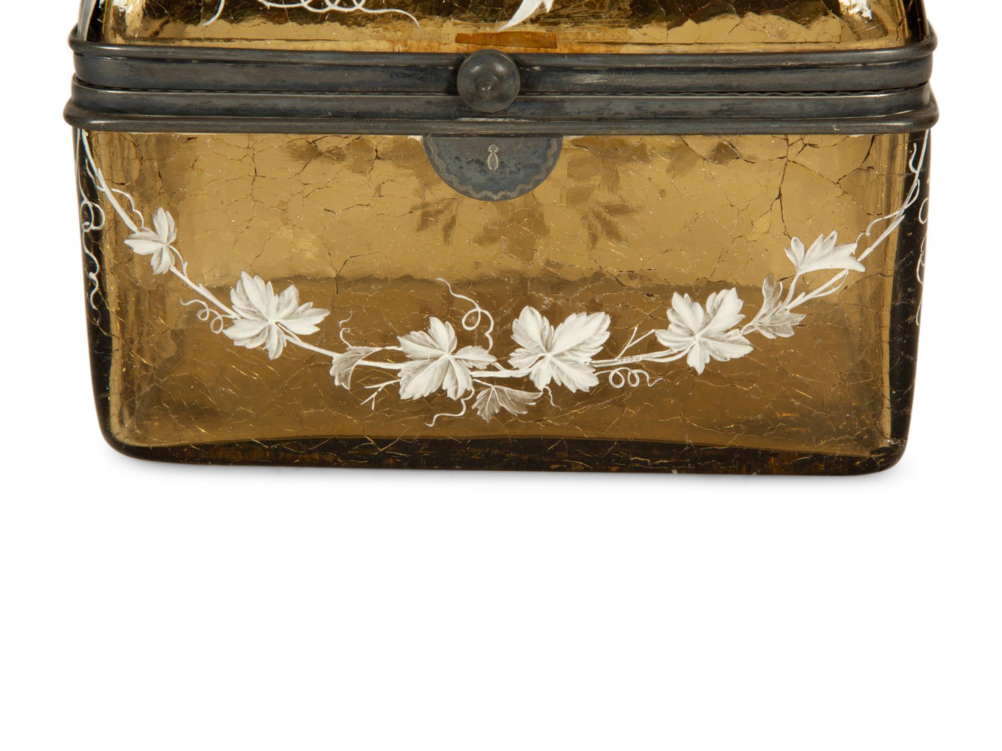 A Bohemian Moser Style Amber Glass Casket — 19th/20th Century