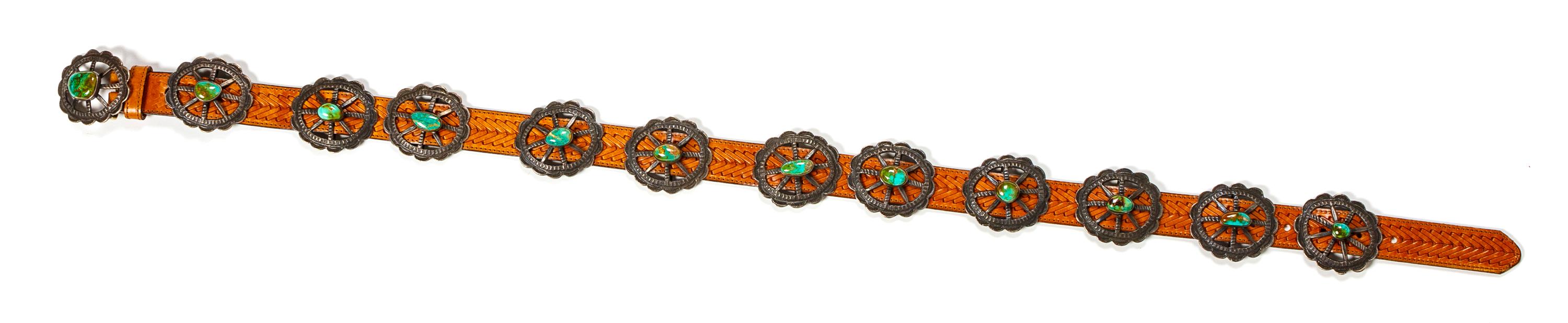Cast Wagon Wheel Concho Belt
