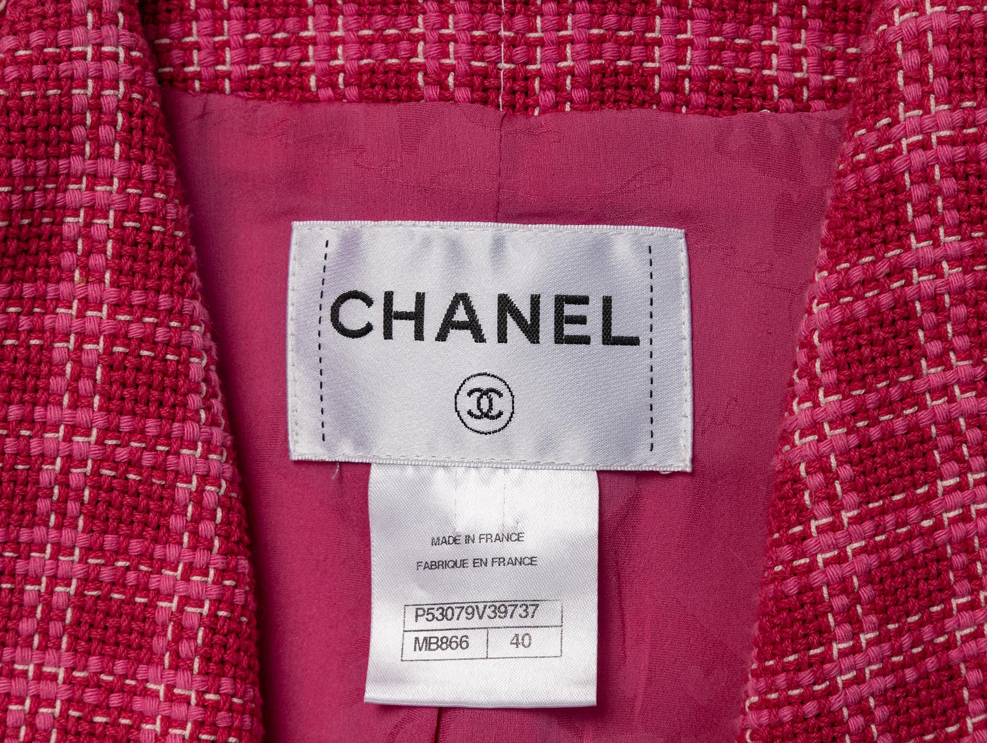 Chanel, Raspberry Plaid Tweed Blazer