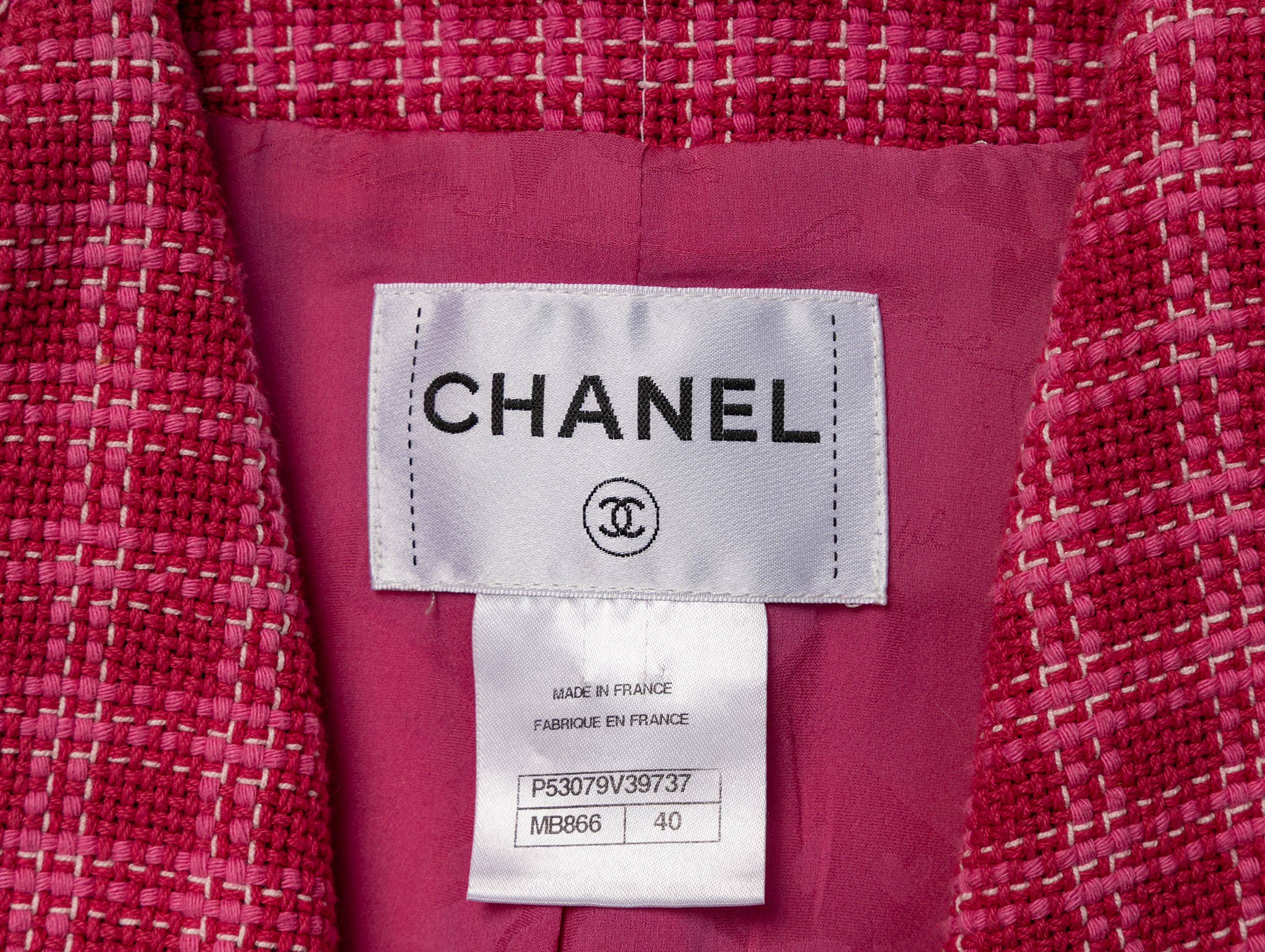 Chanel, Raspberry Plaid Tweed Blazer