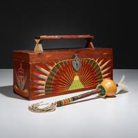 Painted Peyote Box, with Rattle