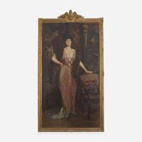 Jacques-Émile Blanche (French, 1861–1942) Portrait of a Lady With a Fur in a Chinese Cabinet, Full Length