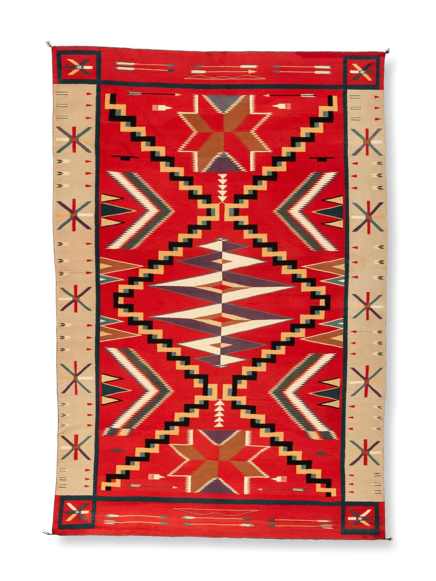 Navajo Germantown Pictorial Weaving / Rug