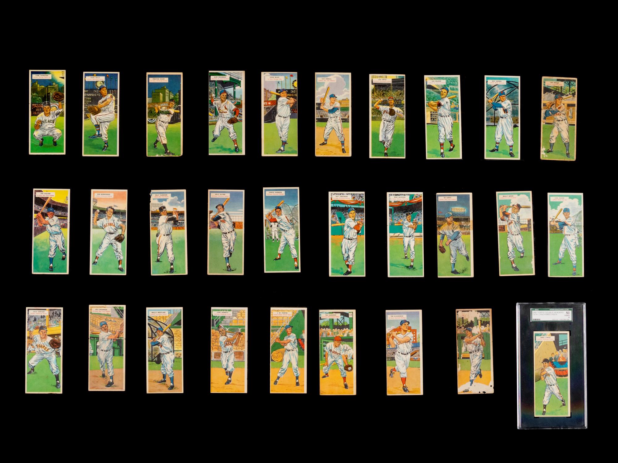 A Collection of 29 1955 Topps DoubleHeader Baseball Cards