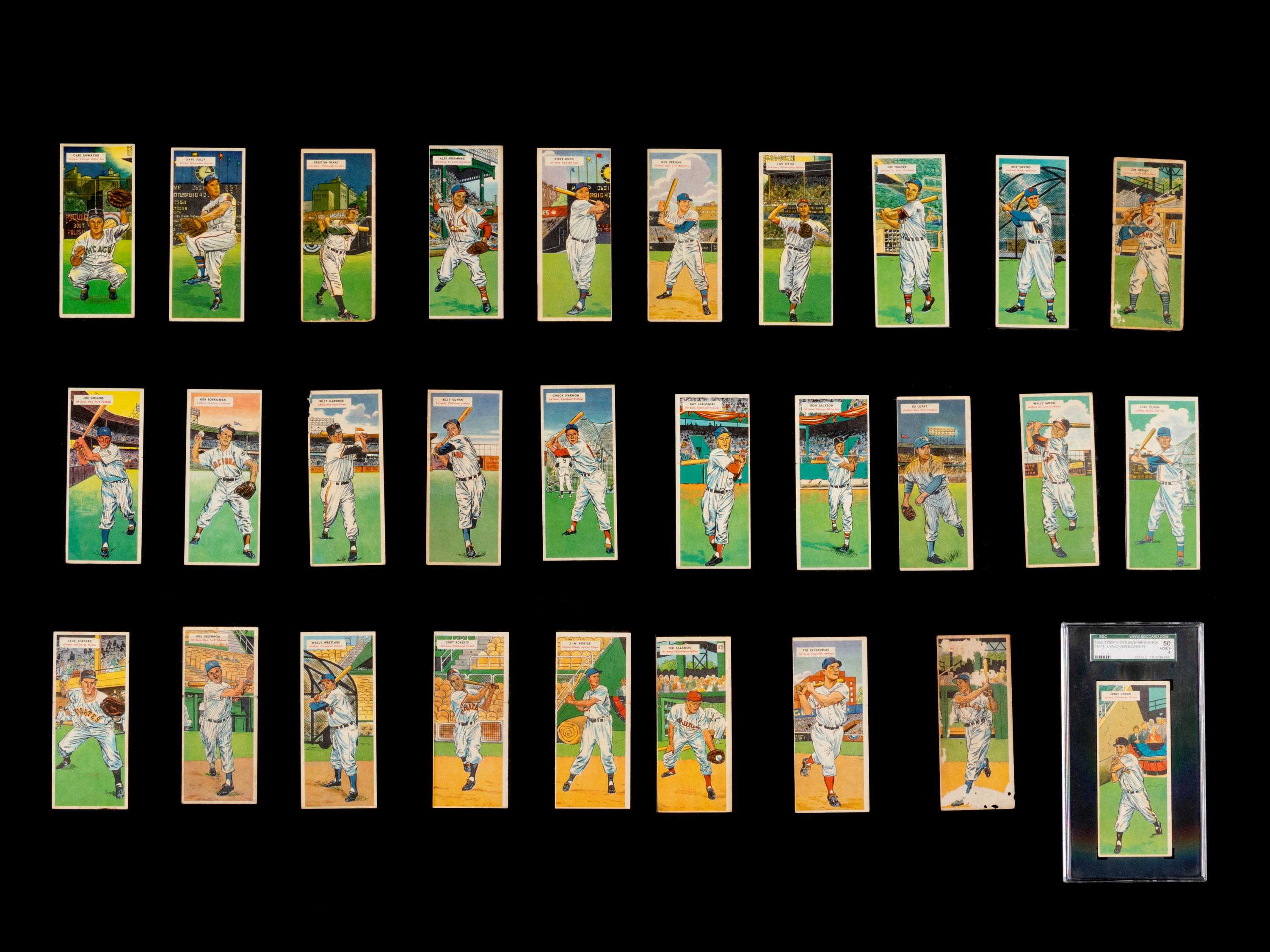 A Collection of 29 1955 Topps DoubleHeader Baseball Cards
