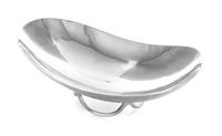 An American Silver Dish, Alfredo Sciarotta, Newport, RI, Mid-20th Century, of oval boat form raised on an undulating wirework base.