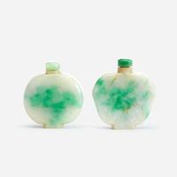 Two Chinese jadeite snuff bottles