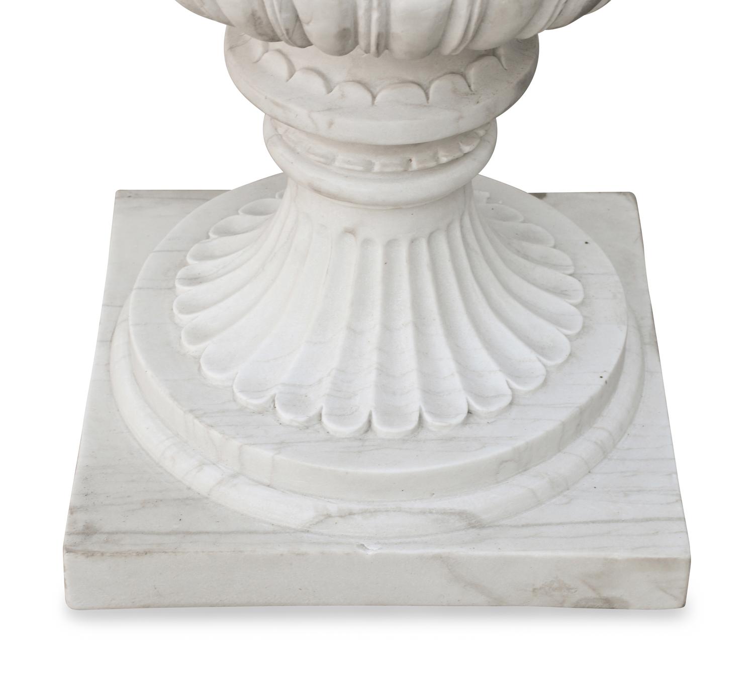 A Pair of Italian Neoclassical Style Marble Urns