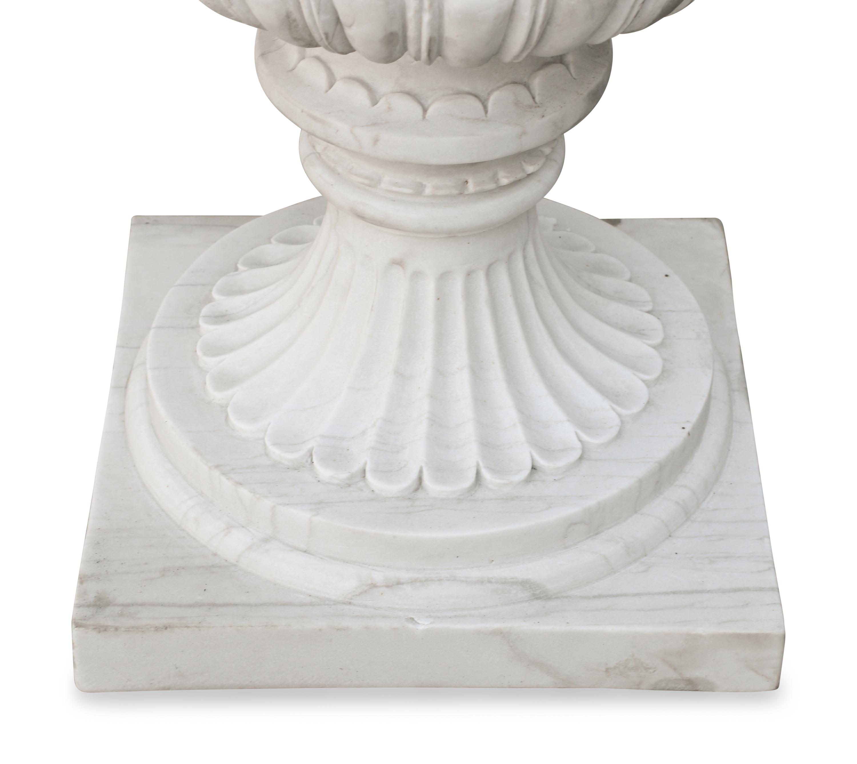A Pair of Italian Neoclassical Style Marble Urns