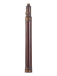 3 1/4 in. wood body single-draw telescope. Length 33 in. 19th century.