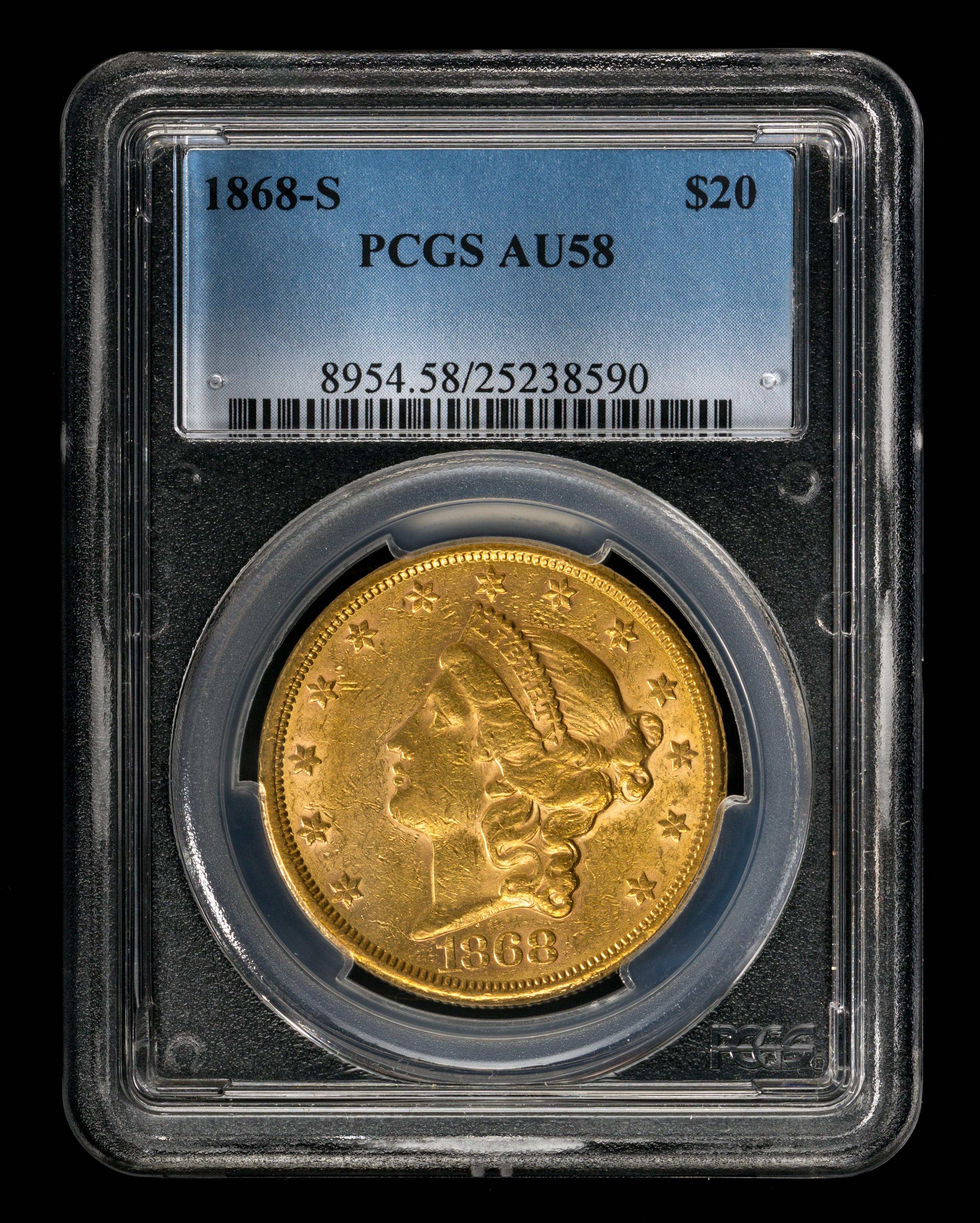 A United States 1868-S Liberty Head $20 Gold Coin