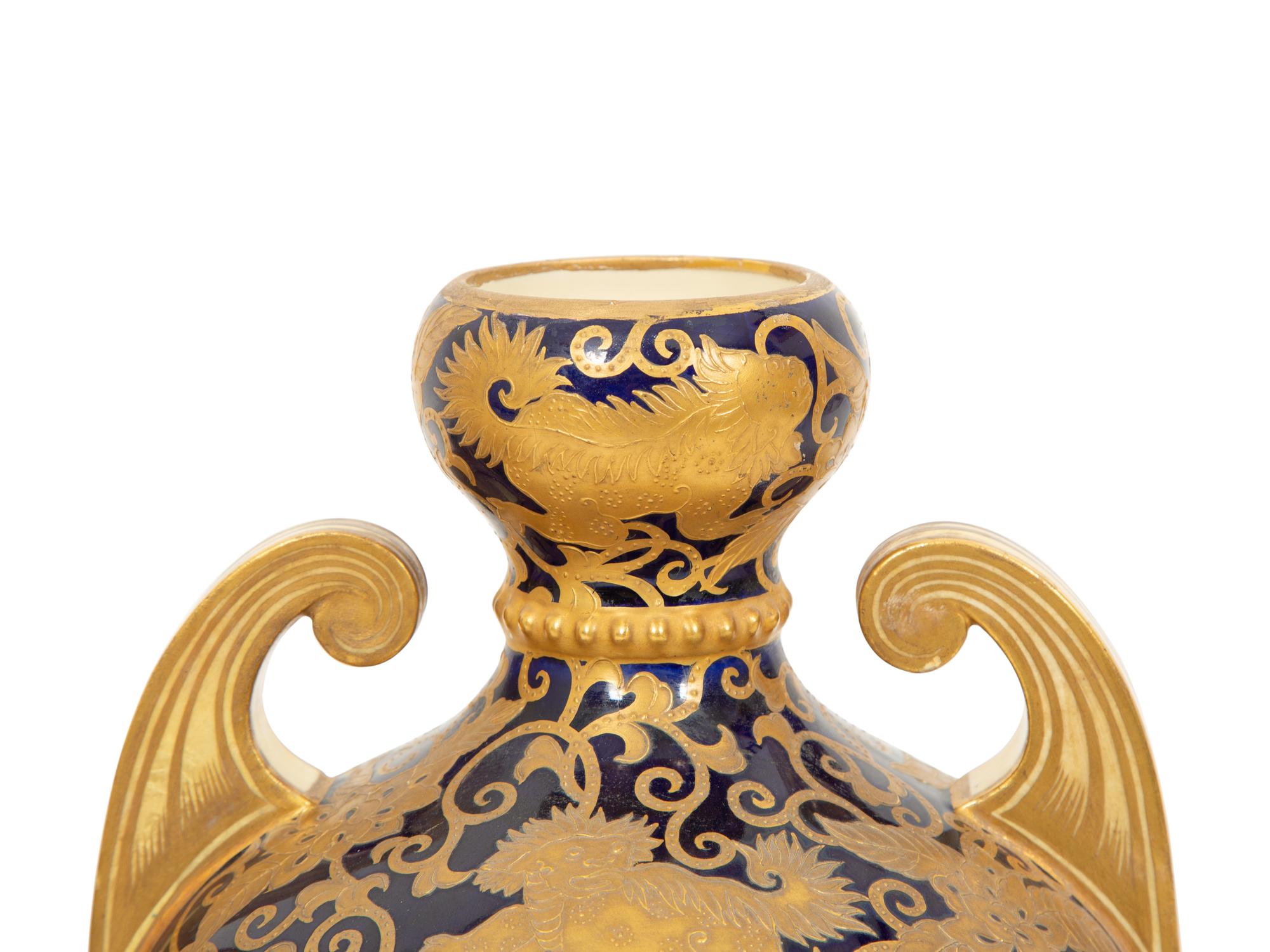 A Pair of Royal Crown Derby Porcelain Vases Retailed by Tiffany and Co.