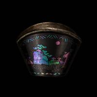 A Set of Six Mother-of-Pearl Inlaid Black Lacquer Ingot-Form Cups