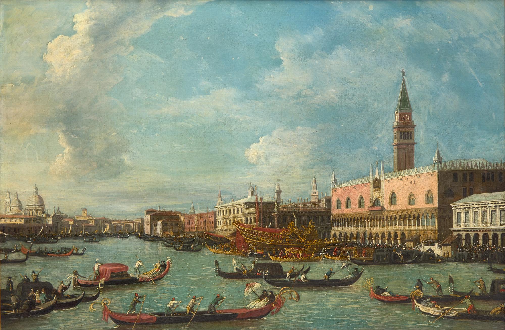 View of the Bacino with the Bucintoro and Gondolas