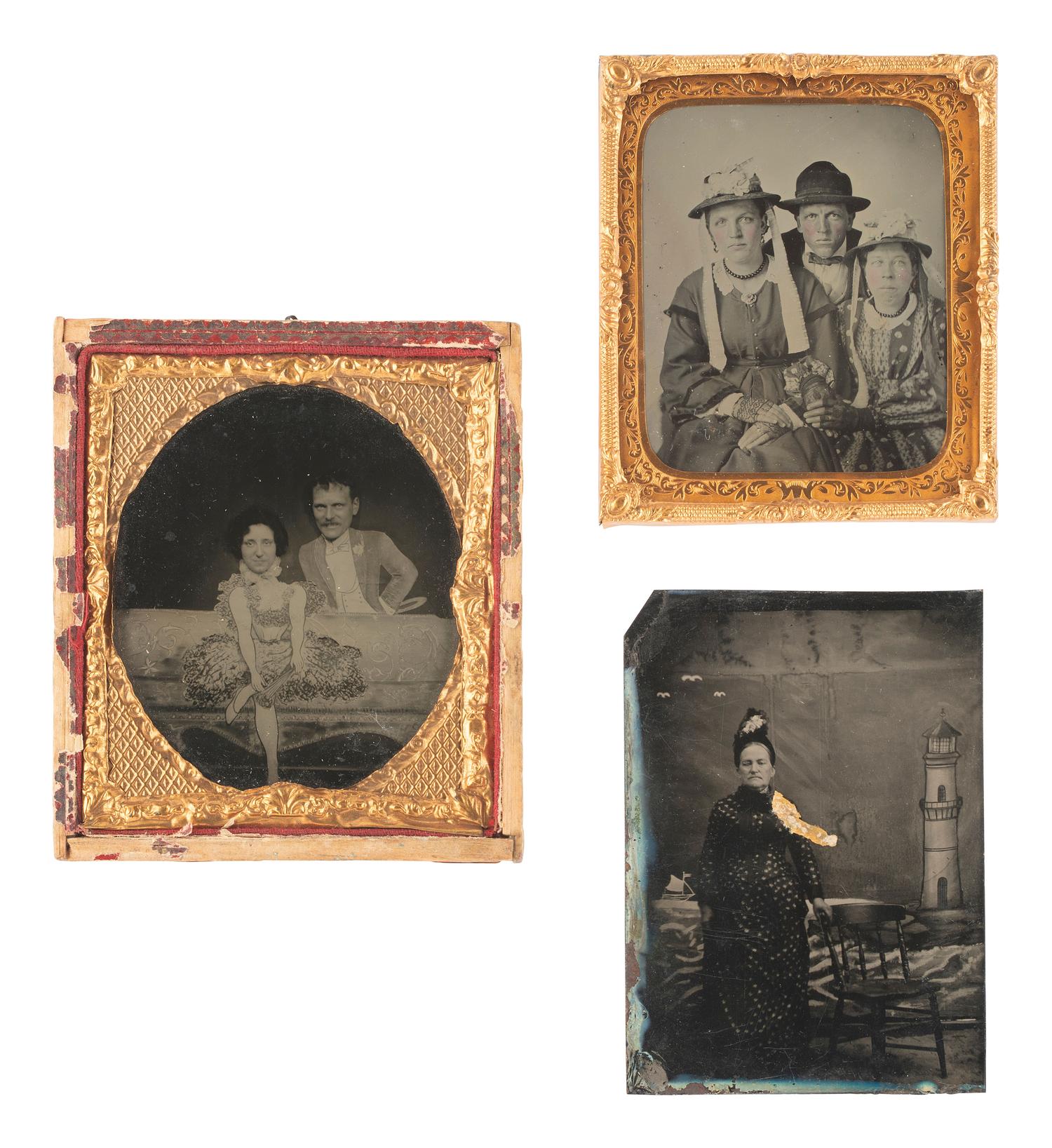 [EARLY PHOTOGRAPHY]. 21 cased images of men, women, and children, incl. children with props.