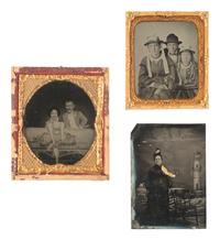 [EARLY PHOTOGRAPHY]. 21 cased images of men, women, and children, incl. children with props.