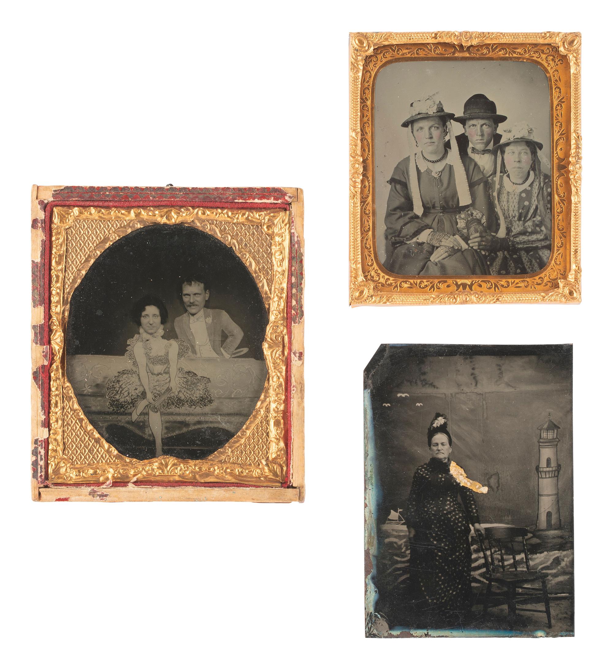 [EARLY PHOTOGRAPHY]. 21 cased images of men, women, and children, incl. children with props.