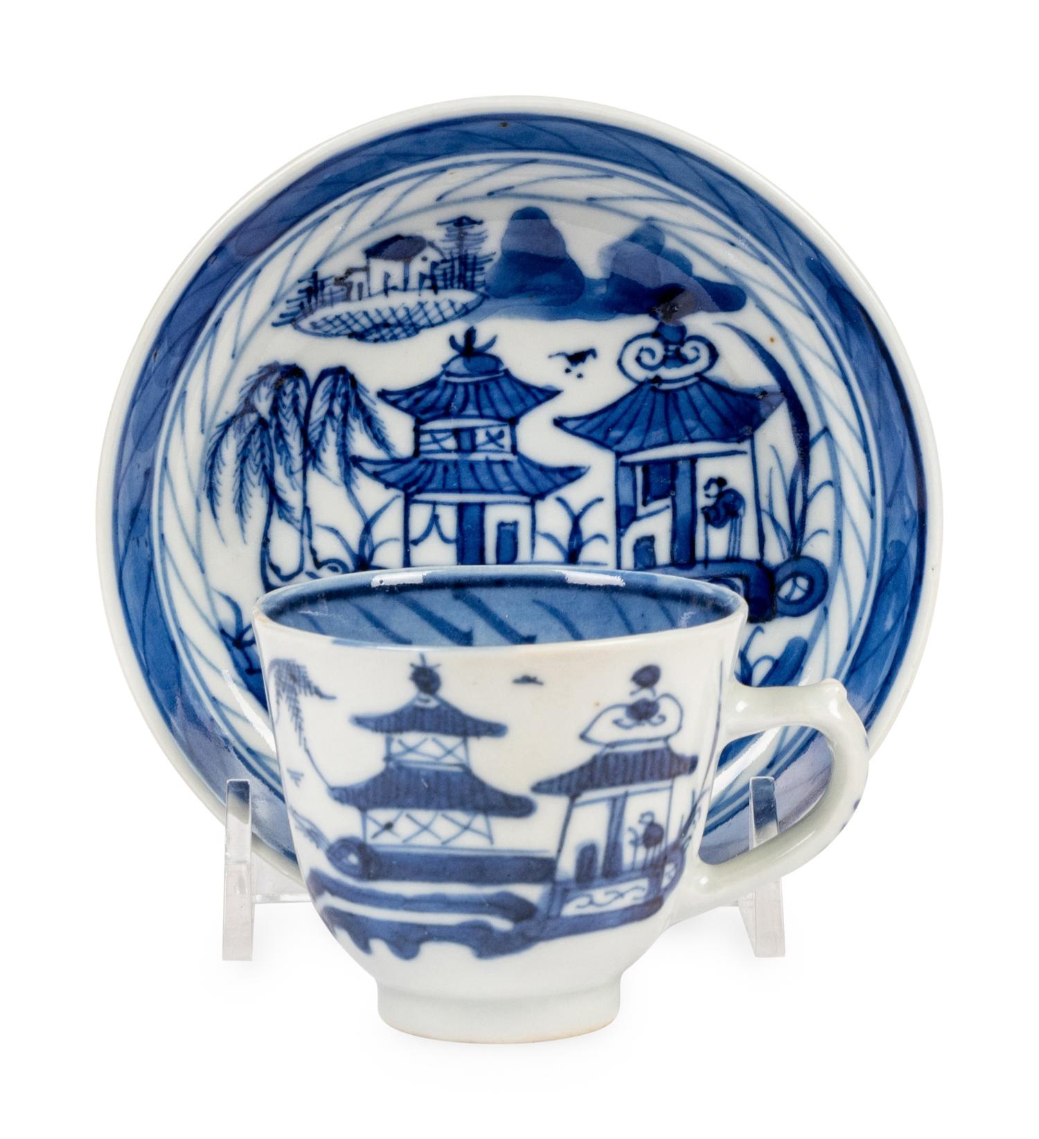 A Canton Blue and White Porcelain Coffee Service