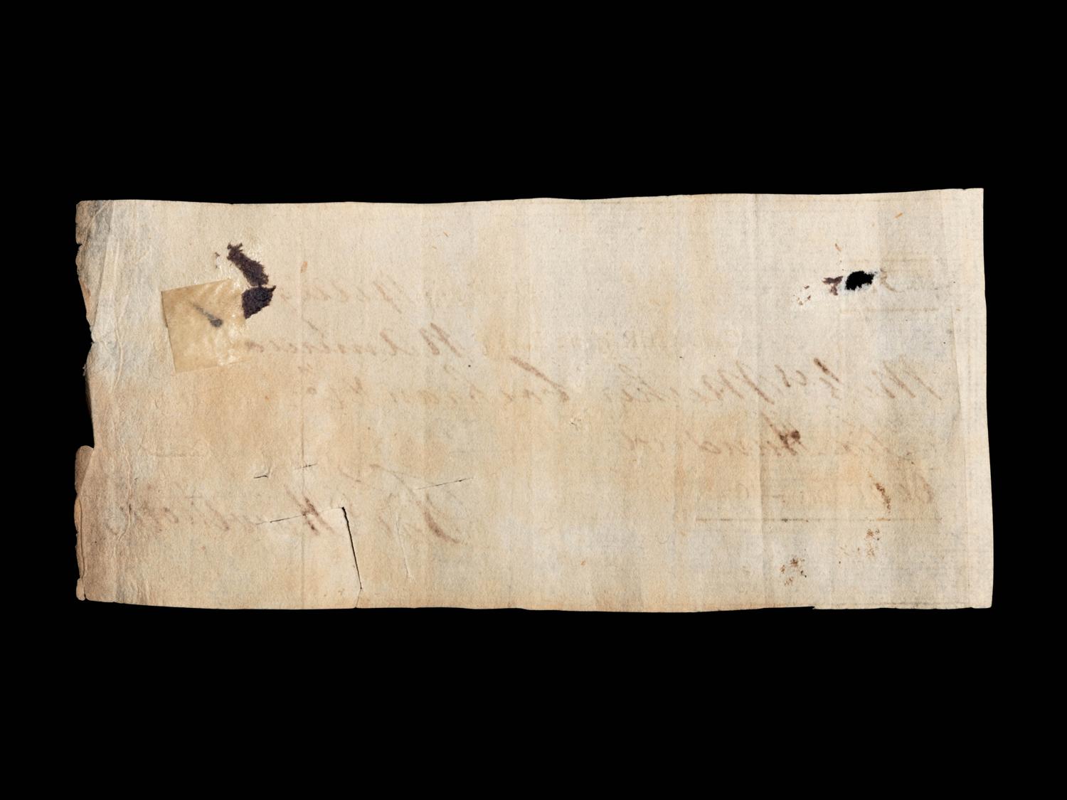 A $600 1797 Bank of North America Draft - Donated on June 27, 2024