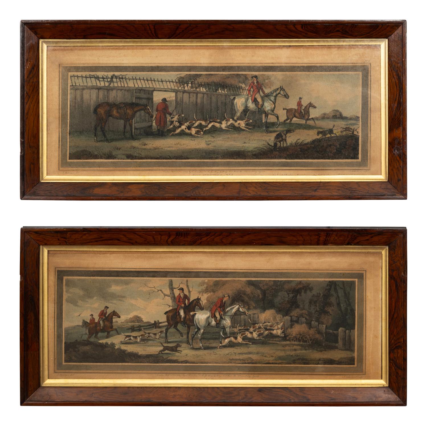 A Set of Sixteen English Hand-Colored Sporting Engravings