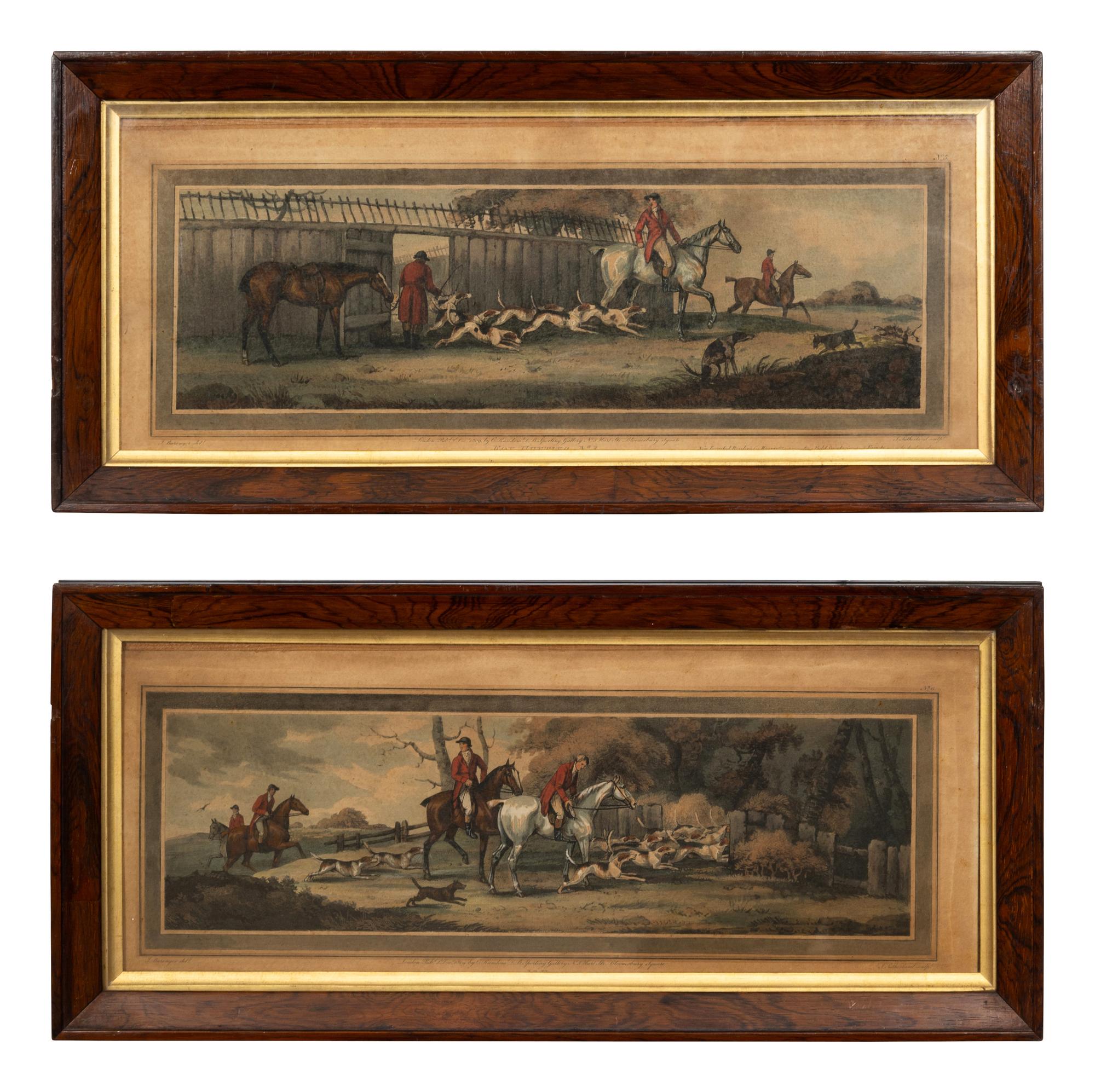 A Set of Sixteen English Hand-Colored Sporting Engravings