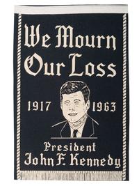 [CIVIL RIGHTS]. Double-sided memorial banner featuring Martin Luther King, Jr., and John F. Kennedy.