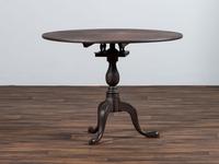 A Chippendale Turned Walnut Tilt-Tip Tea Table