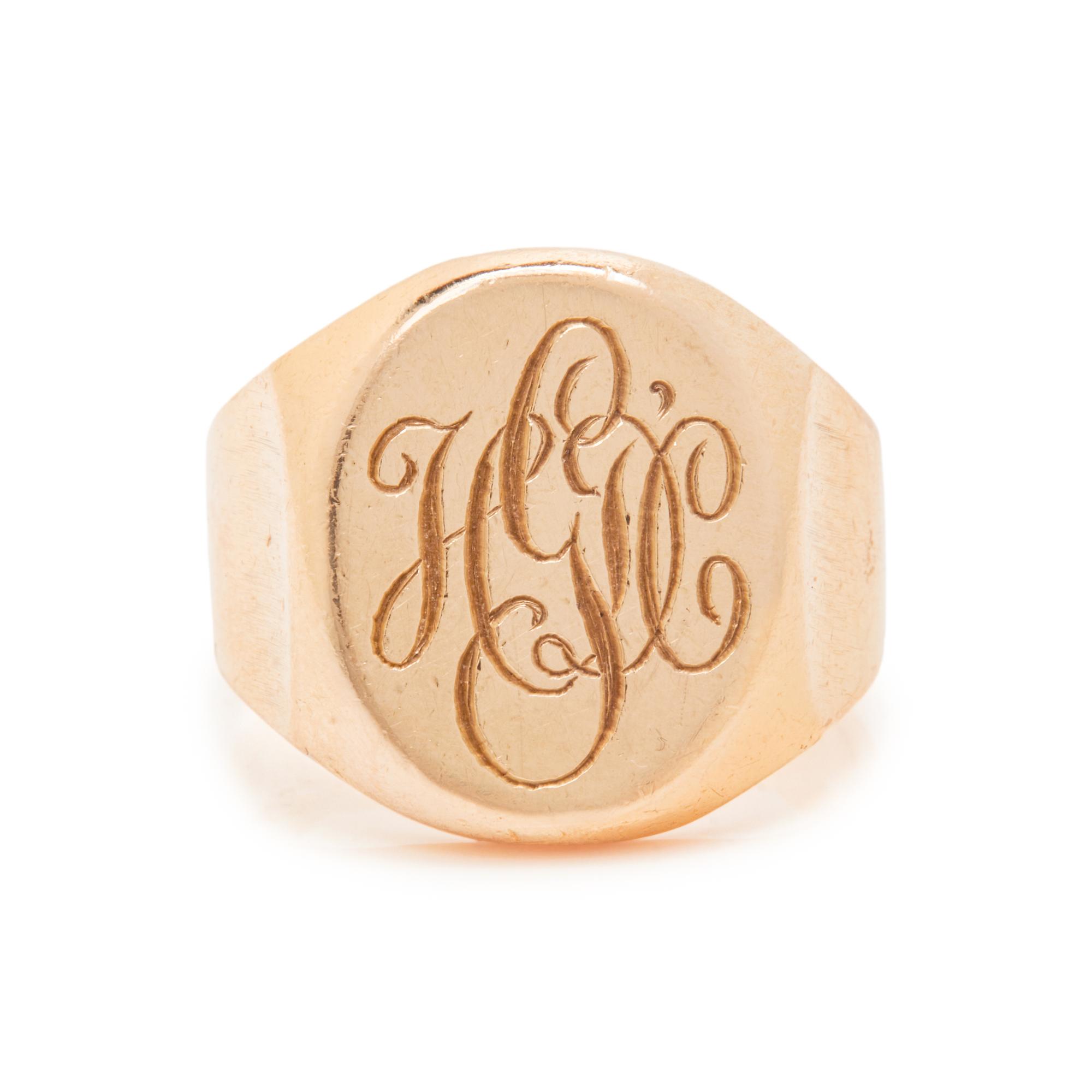 TIFFANY & CO., YELLOW GOLD SIGNET RING
