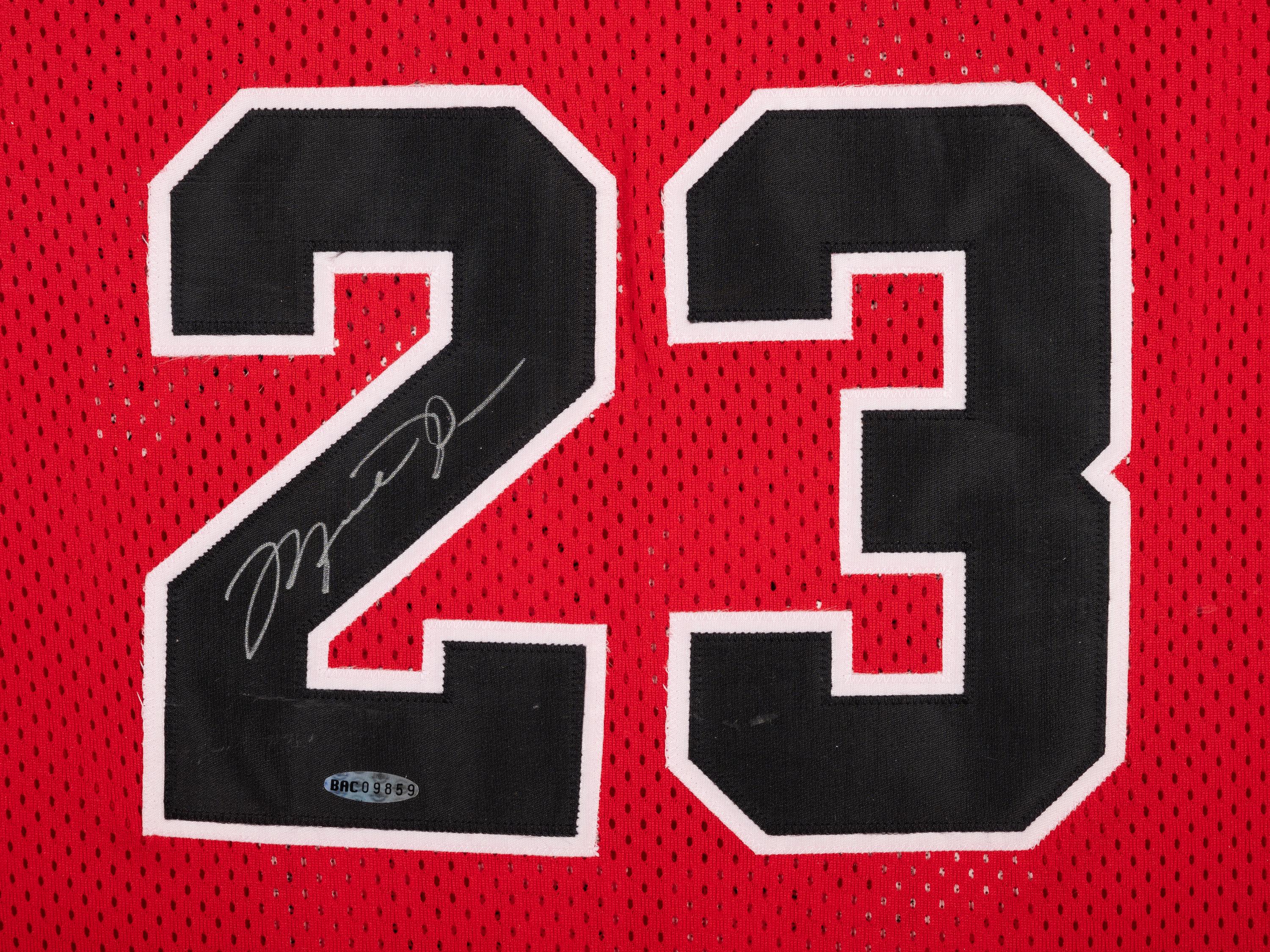 A Michael Jordan Signed Autograph Chicago Bulls Basketball Jersey Obtained at Jordan Flight School Basketball Camp (Upper Deck Authenticated),