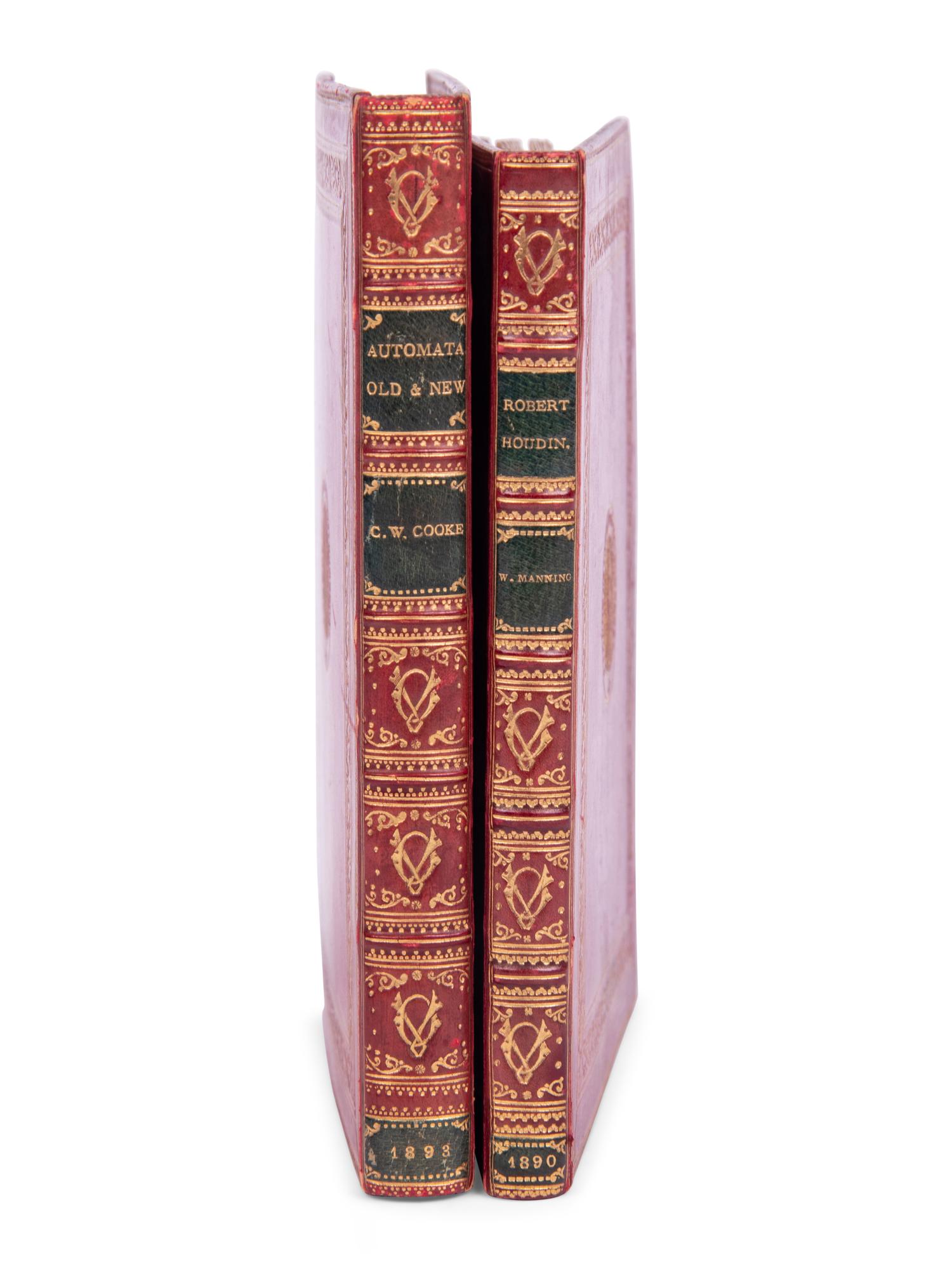 [BINDINGS]. A pair of finely bound works relating to magic and automata, comprising: