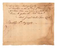 [REVOLUTIONARY WAR]. A group of documents related to Revolutionary War-era figures including signatures of Daniel Brodhead and O.H. Williams.