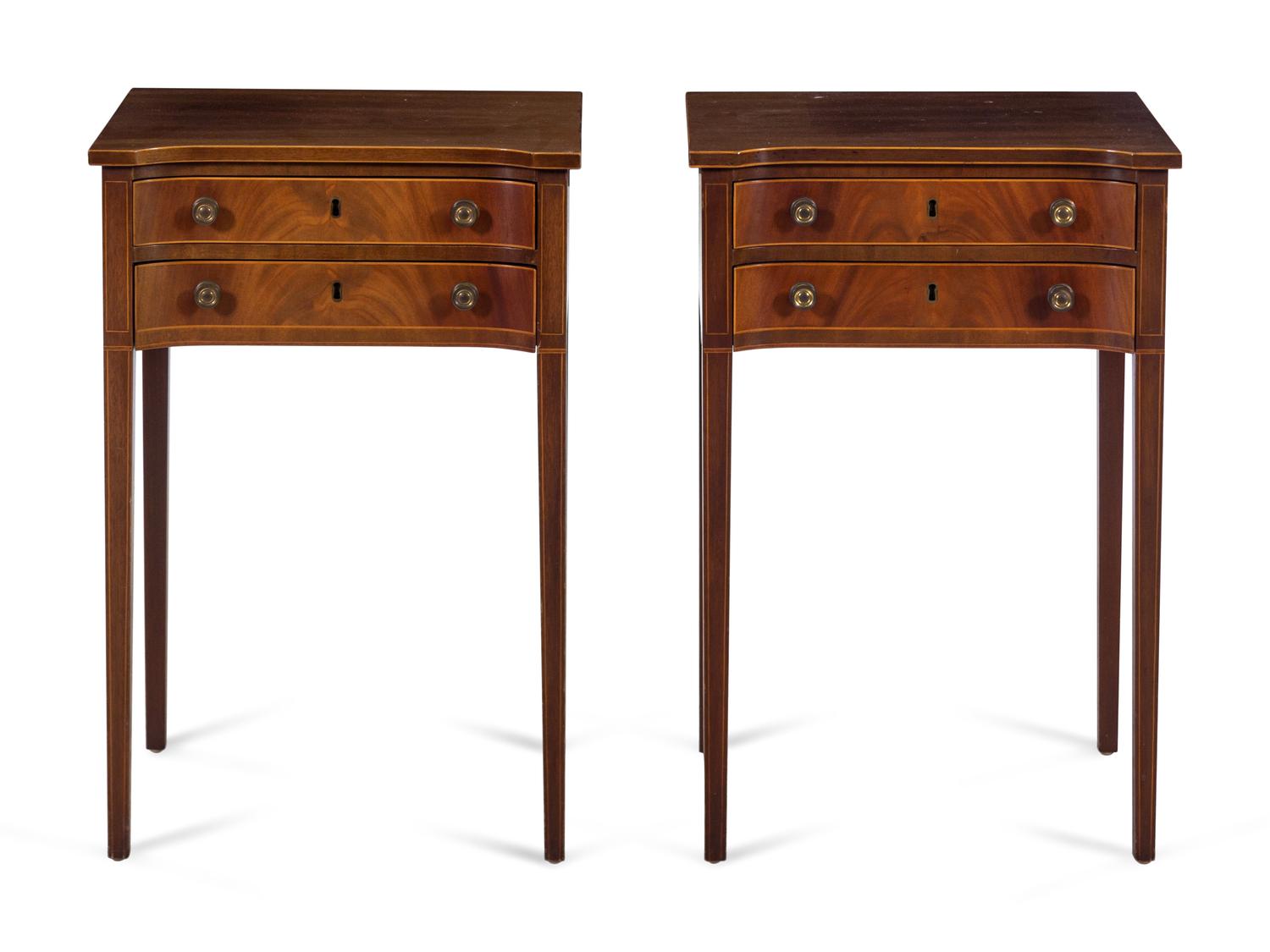 A Pair of Kittinger Federal Style Mahogany Side Tables