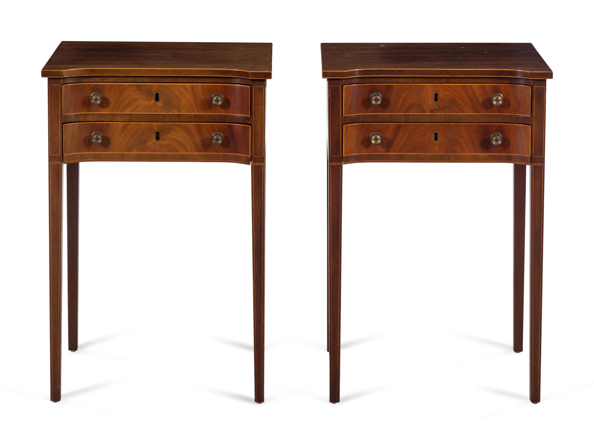 A Pair of Kittinger Federal Style Mahogany Side Tables