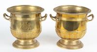 A Pair of Brass Urn-form Vases