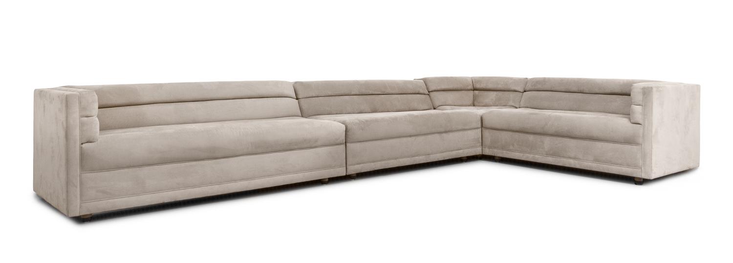 An Italian Faux Suede Sectional Sofa