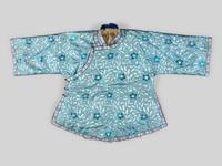 A Fur Lined Light Blue Silk Ladie's Jacket