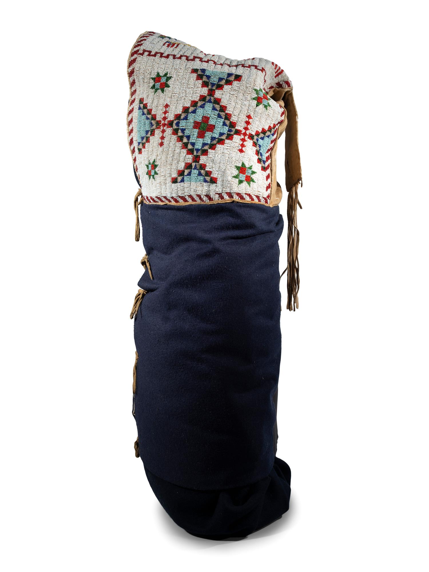 Sioux Beaded Soft-sided Cradle, with American Flags